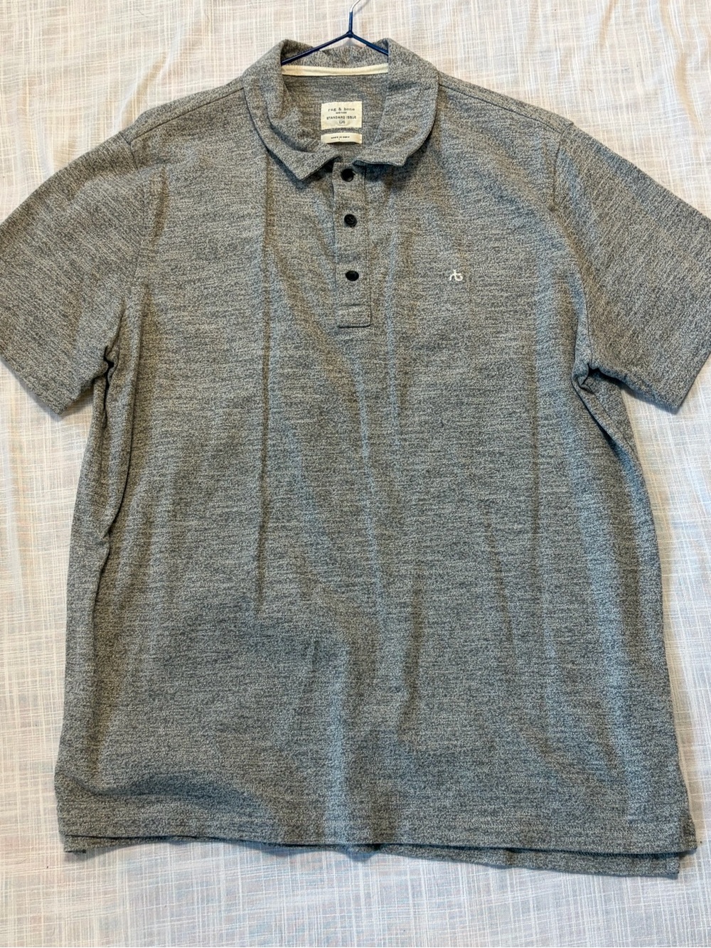 rag & bone Heather Gray Men's Polo L